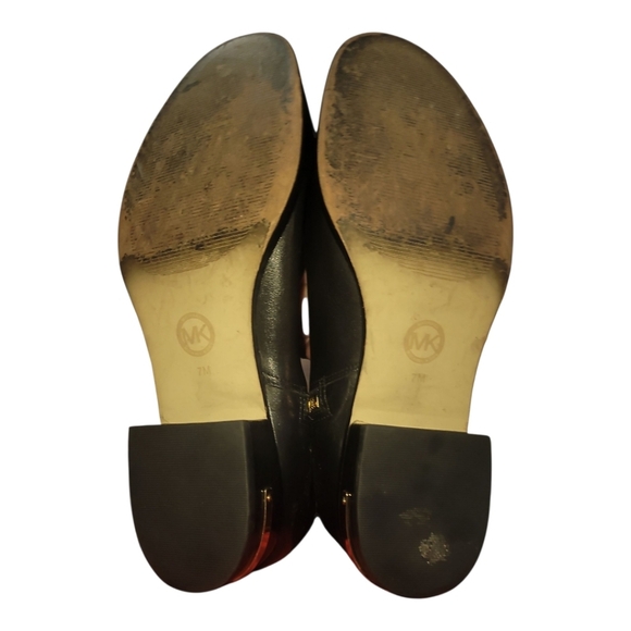 Michael Kors black leather stockard riding boots gold mk hardware 7 - Picture 5 of 7